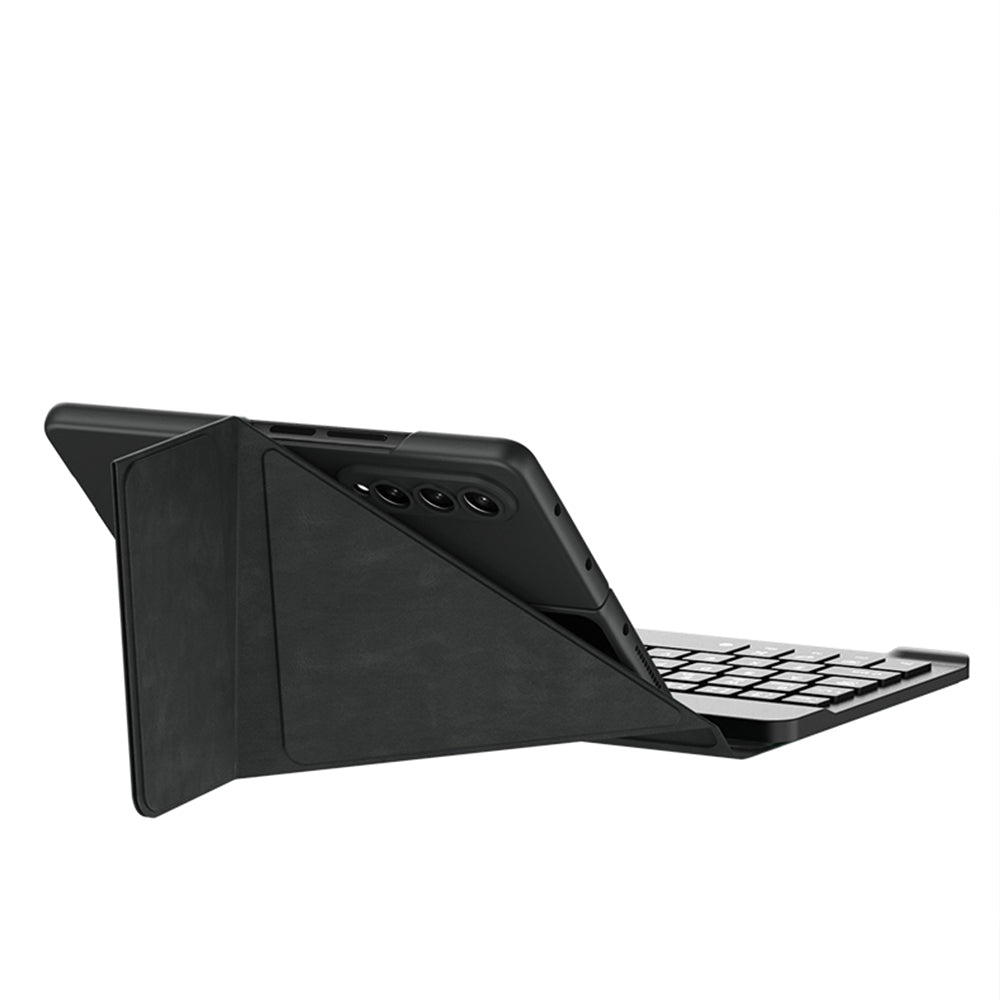 Galaxy Z Fold 2 Kılıf Standlı Klavyeli Kalem Bölmeli Zore Kıpta Klavyeli Kılıf Siyah