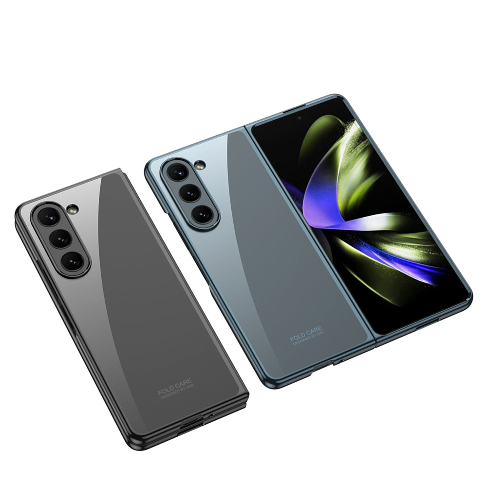 Galaxy Z Fold 5 Kılıf Zore Full Camlı Kıpta Kapak Renksiz