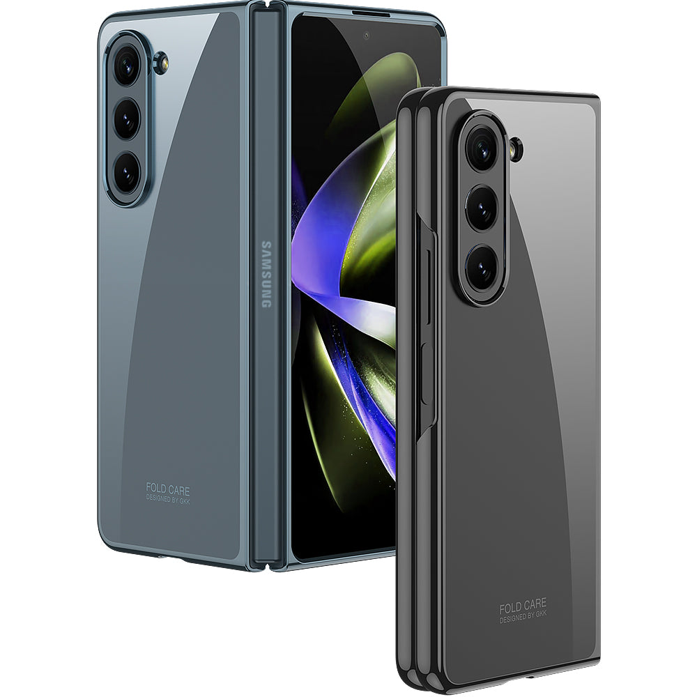 Galaxy Z Fold 5 Kılıf Zore Full Camlı Kıpta Kapak Renksiz