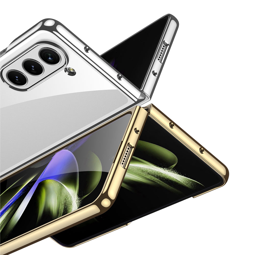 Galaxy Z Fold 5 Kılıf Zore Full Camlı Kıpta Kapak Renksiz