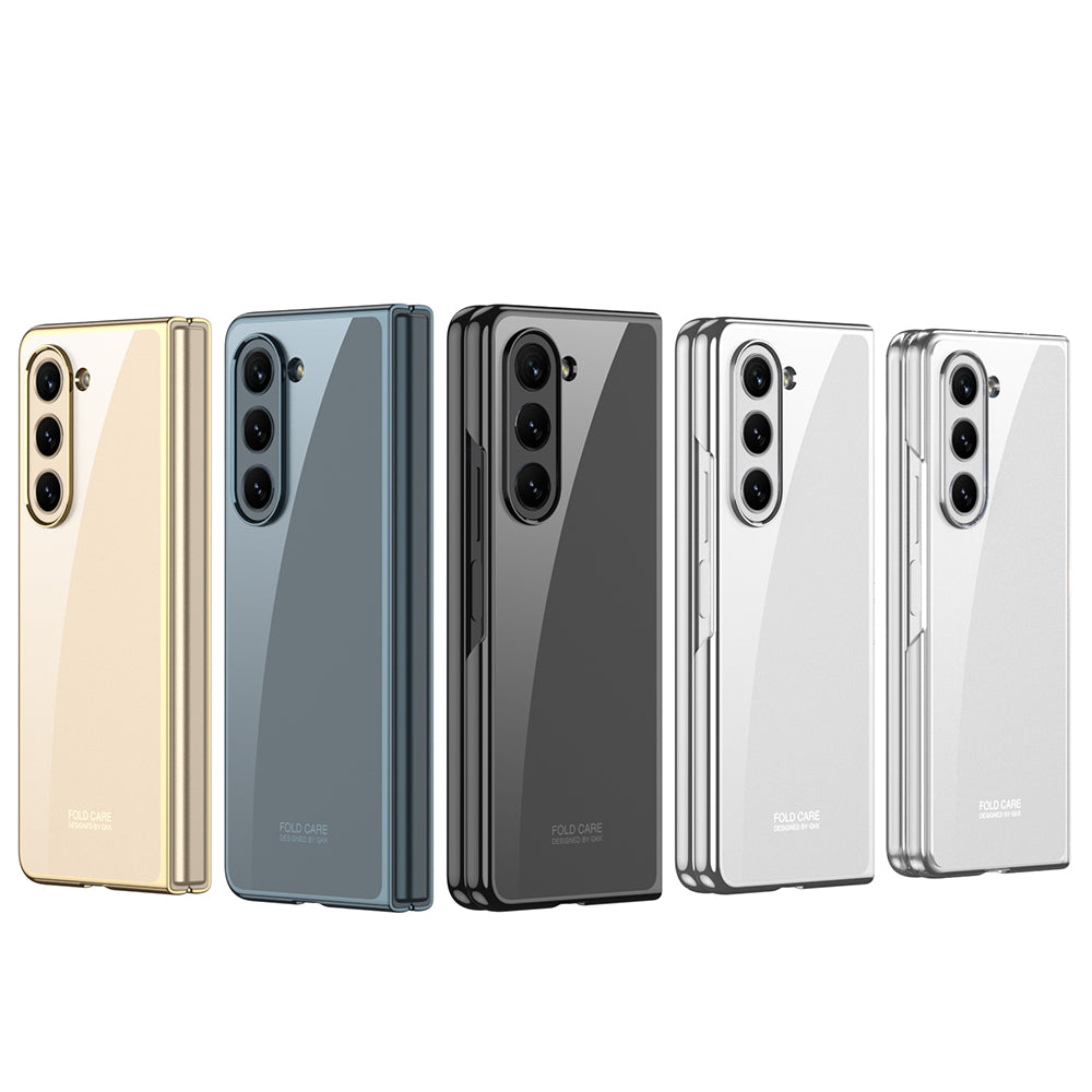Galaxy Z Fold 5 Kılıf Zore Full Camlı Kıpta Kapak Siyah