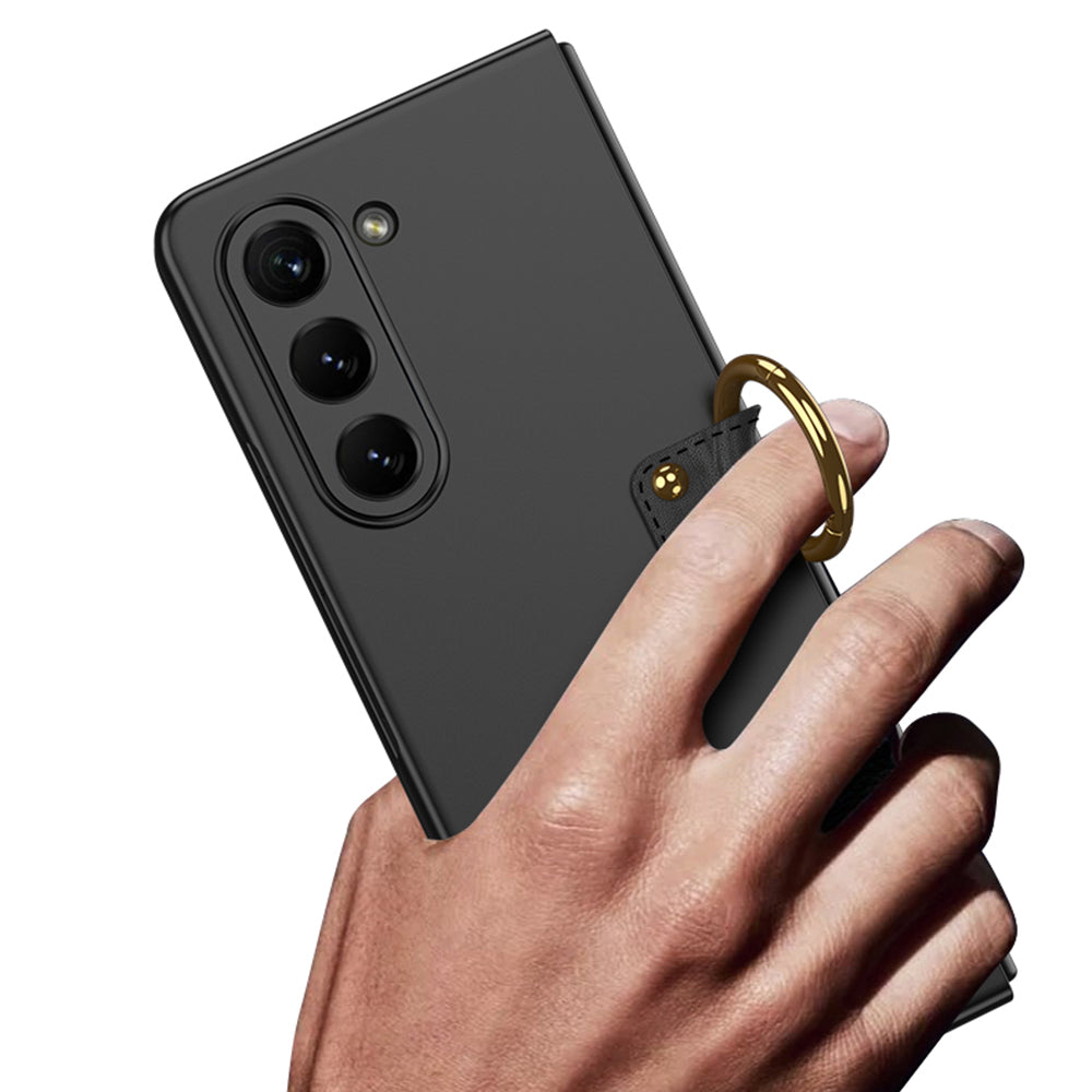 Galaxy Z Fold 5 Kılıf Zore Kıpta Yüzüklü Flip Sert Kapak Koyu Yeşil