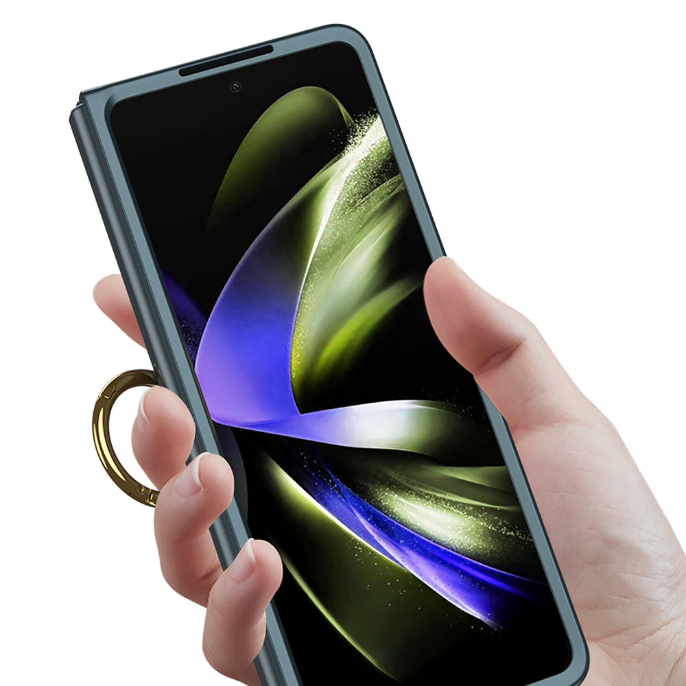 Galaxy Z Fold 5 Kılıf Zore Kıpta Yüzüklü Flip Sert Kapak Rose Gold