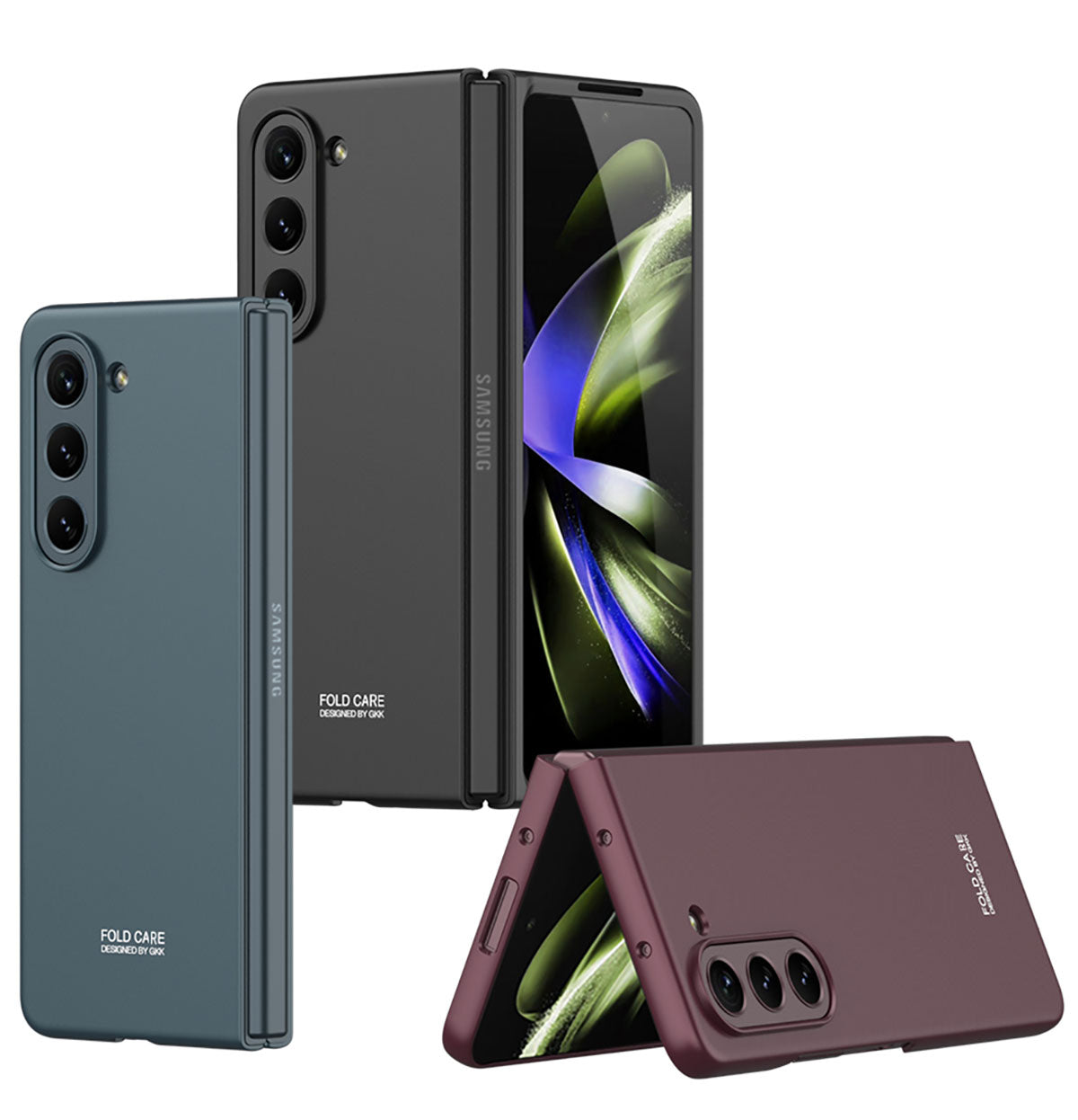 Galaxy Z Fold 5 Kılıf Zore Sert Kıpta Kapak Rose Gold