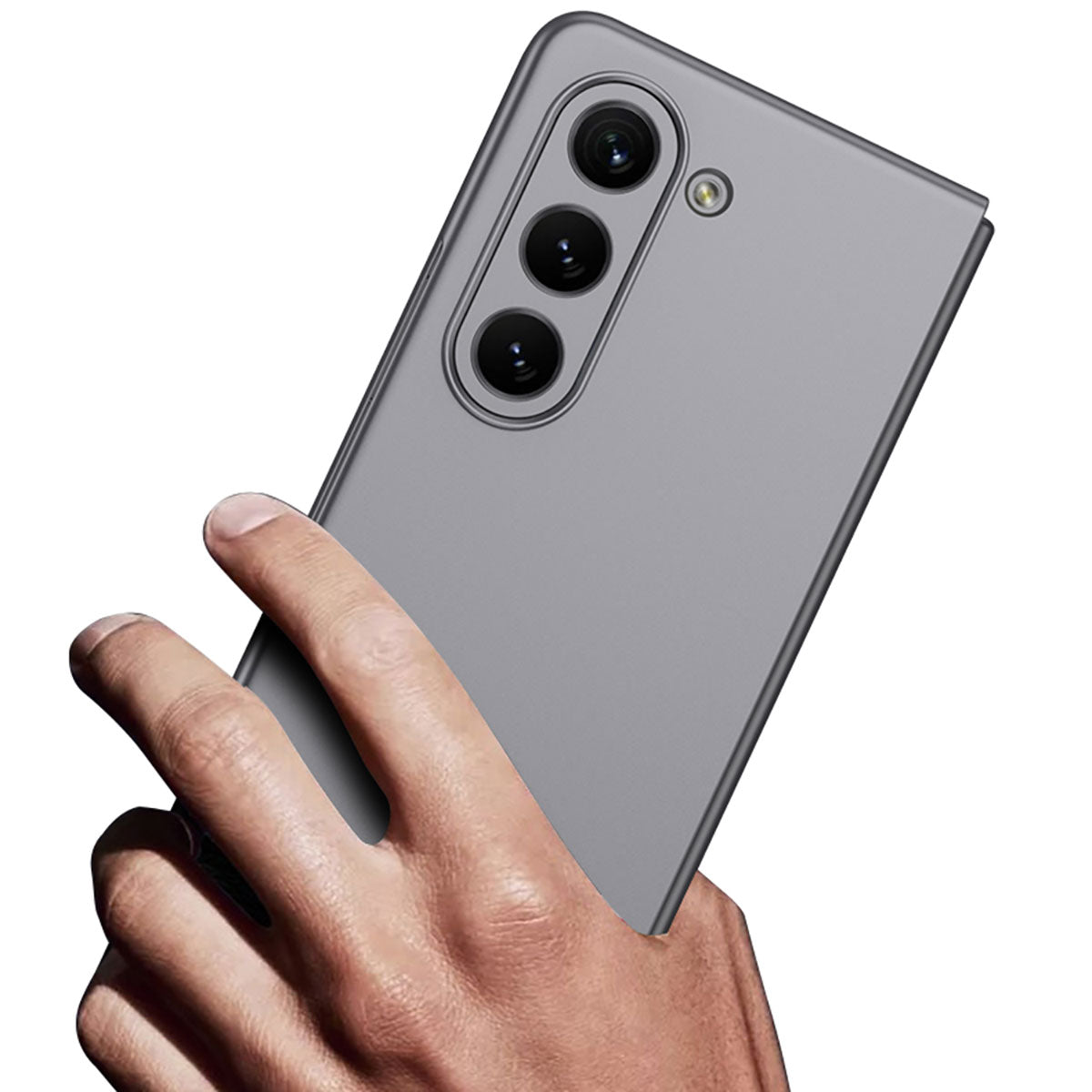 Galaxy Z Fold 5 Kılıf Zore Sert Kıpta Kapak Gri