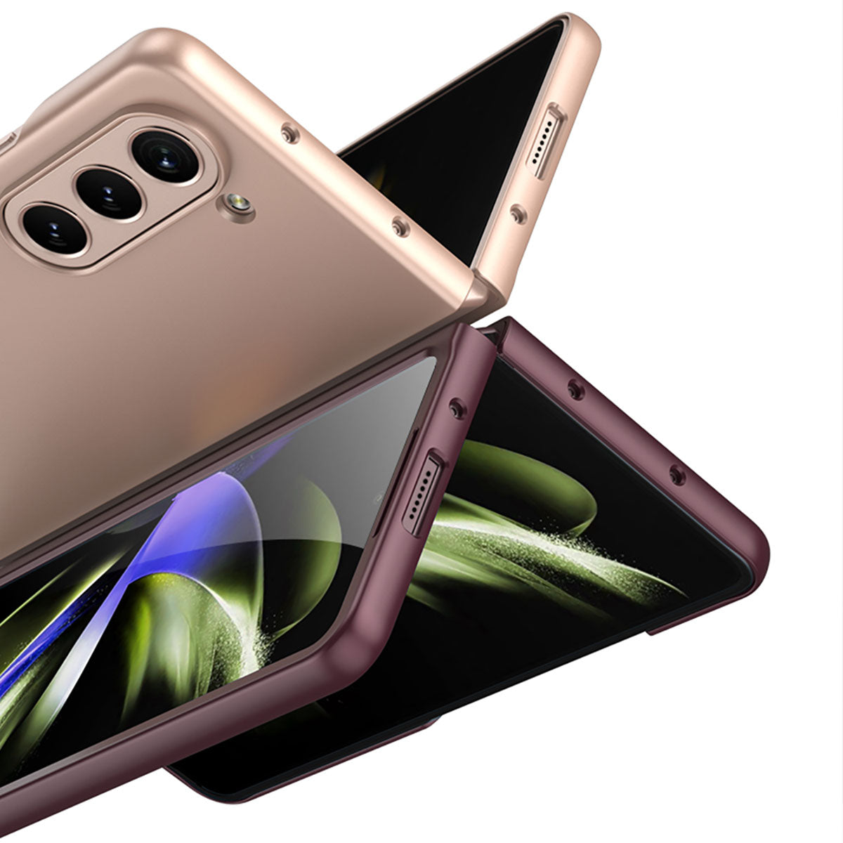 Galaxy Z Fold 5 Kılıf Zore Sert Kıpta Kapak Rose Gold
