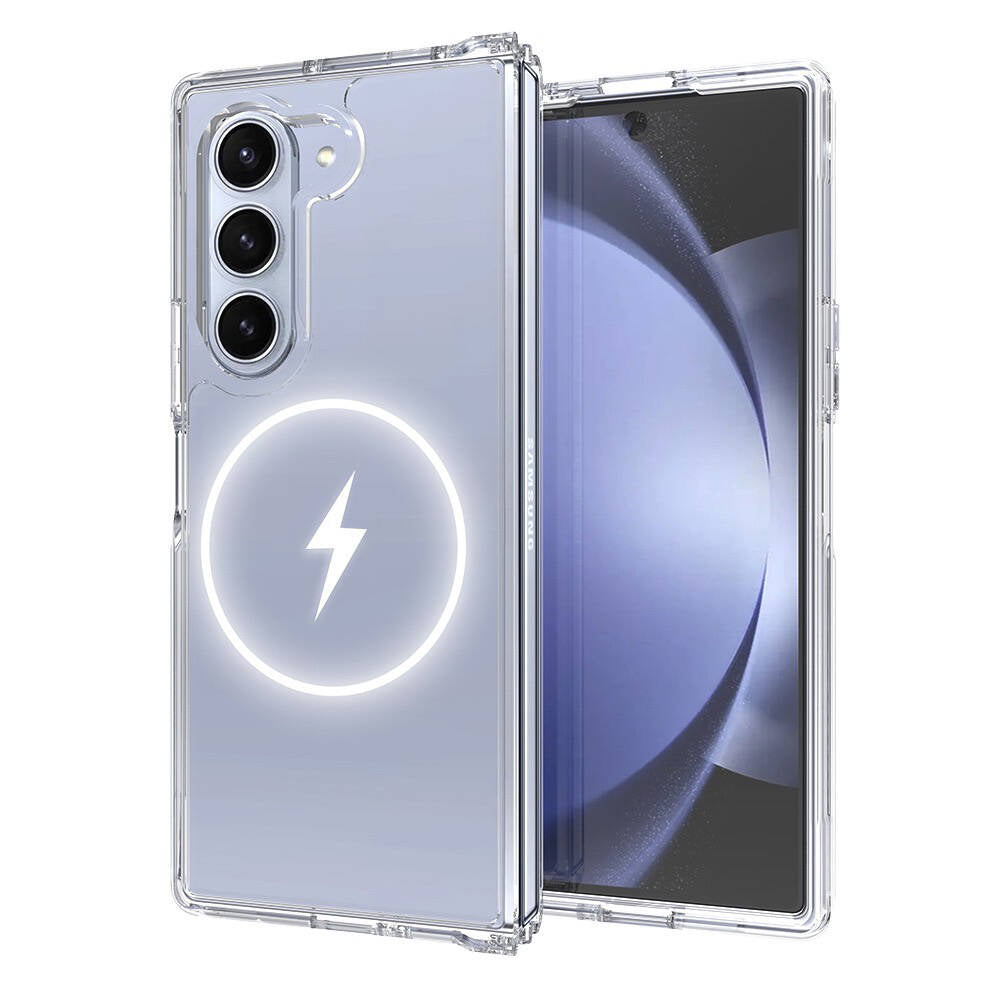 Galaxy Z Fold 6 Kılıf Magsafe Şarj Özellikli Şeffaf Sert PC Zore Embos Kapak Şeffaf