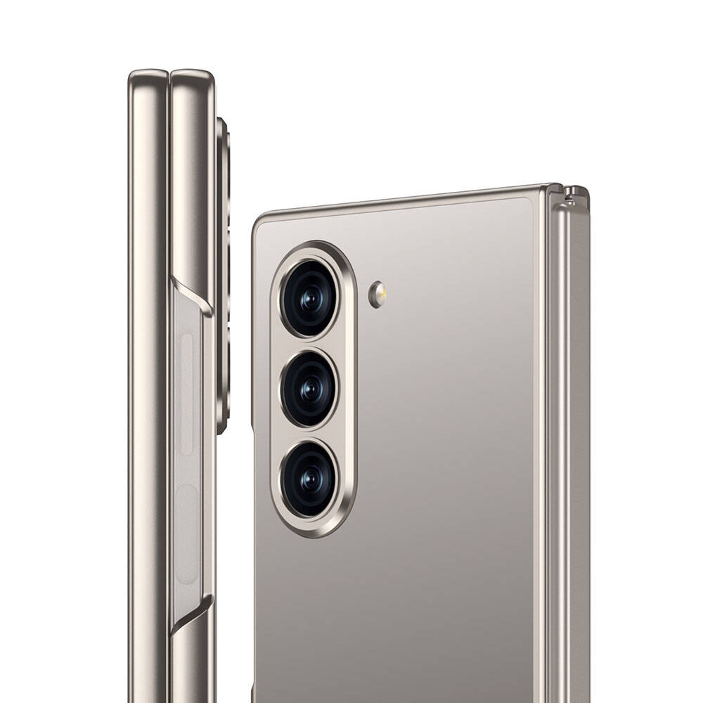 Galaxy Z Fold 6 Kılıf Titanyum Metal Tasarımlı Zore Kıpta Caz Kapak Siyah