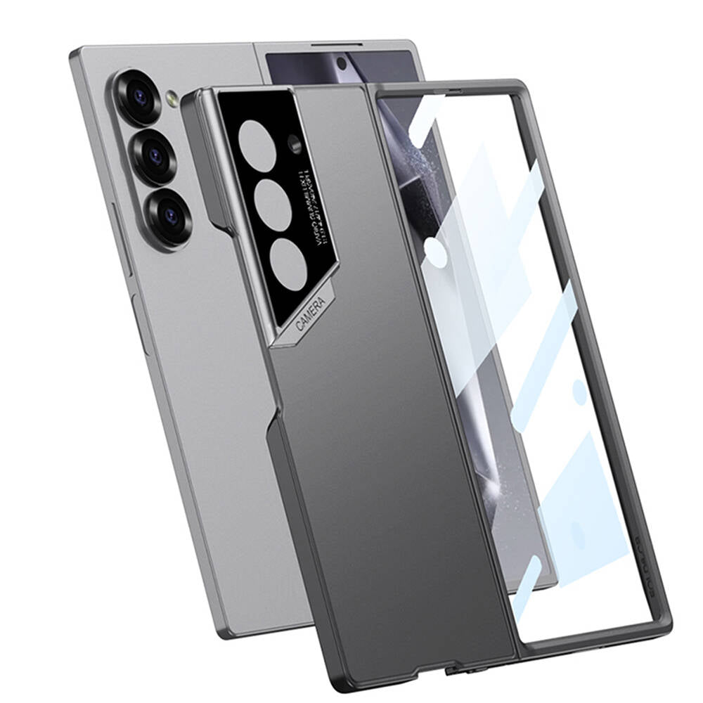 Galaxy Z Fold 6 Kılıf Ultra İnce Kamera Korumalı Sert Rubber Zore 3. Seri Procase Kapak Titanyum-Gri