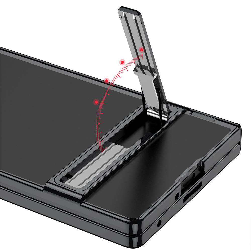 Galaxy Z Fold 7 Kılıf Kamera Korumalı Şeffaf Tasarımlı Zore Lego Standlı Kapak Siyah