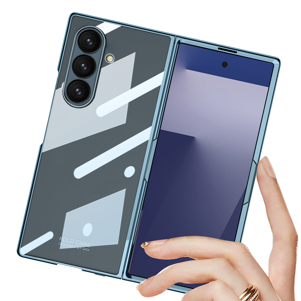 Galaxy Z Fold 7 Kılıf Zore Full Camlı Kıpta Kapak Gümüş