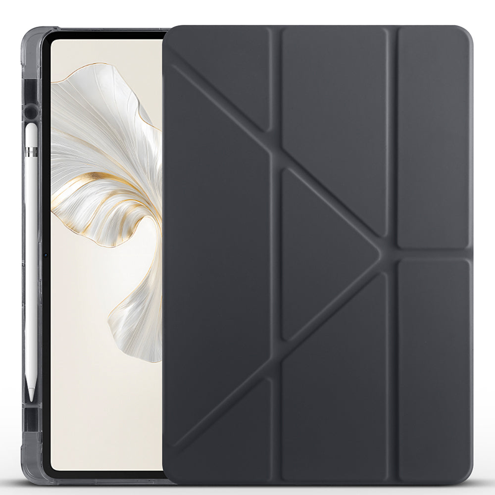 Honor Pad 9 Kılıf Zore Tri Folding Kalem Bölmeli Standlı Kılıf Siyah