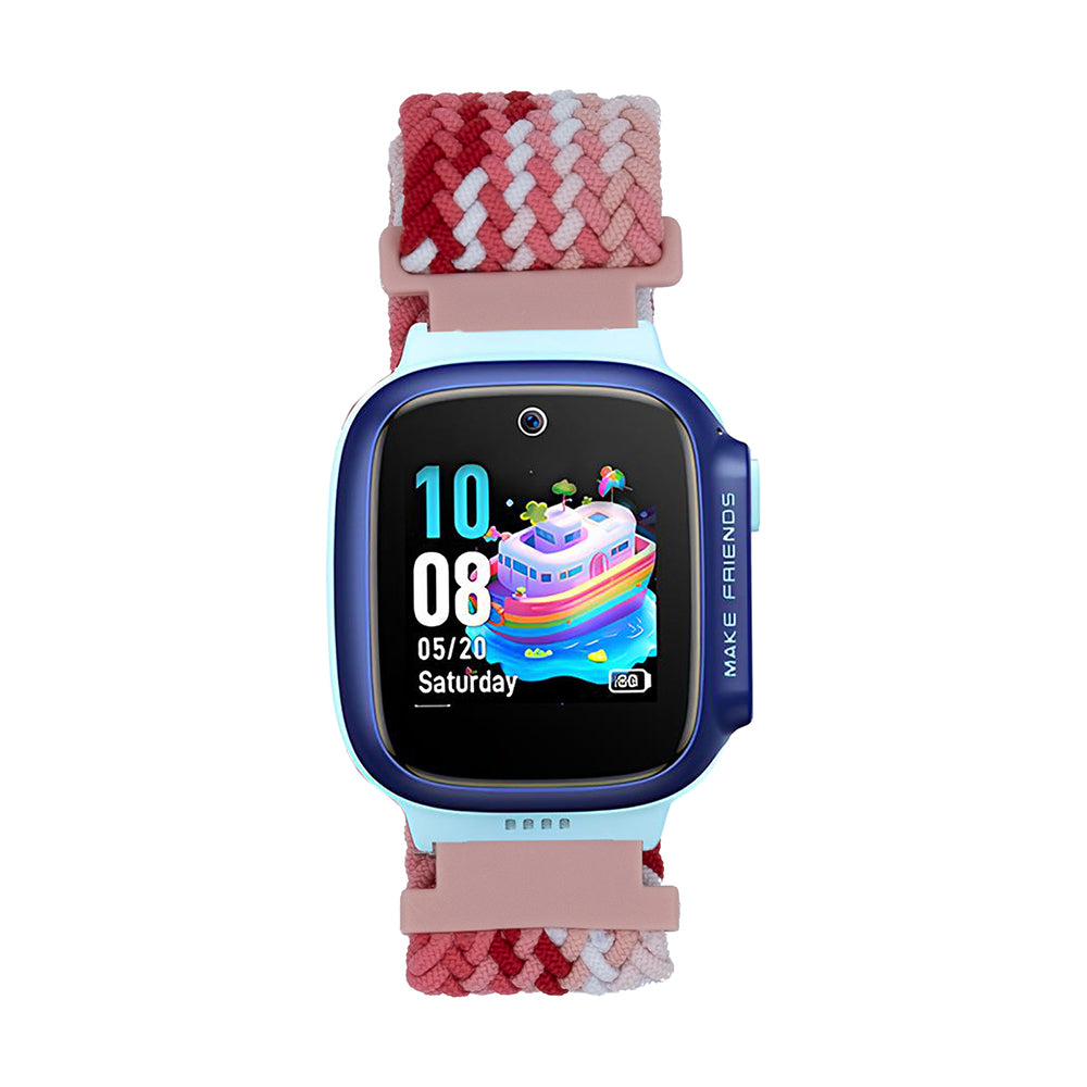 Huawei GT4 41mm Zore KRD-139 18mm Çocuklara Özel Örgü Kordon Kırmızı-Pembe