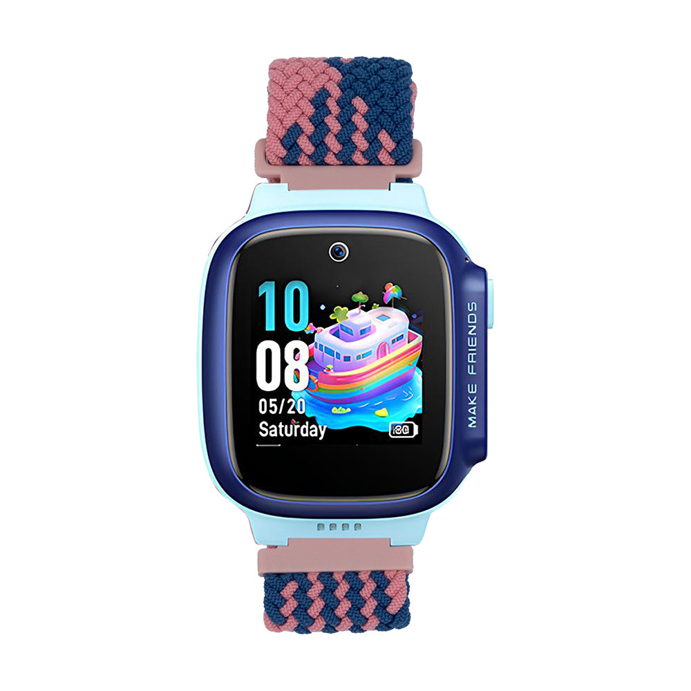 Huawei GT4 41mm Zore KRD-139 18mm Çocuklara Özel Örgü Kordon Pembe-Mavi