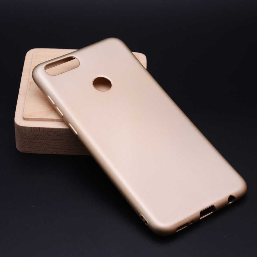 Huawei Honor 7X Kılıf Zore Premier Silikon Kapak Gold