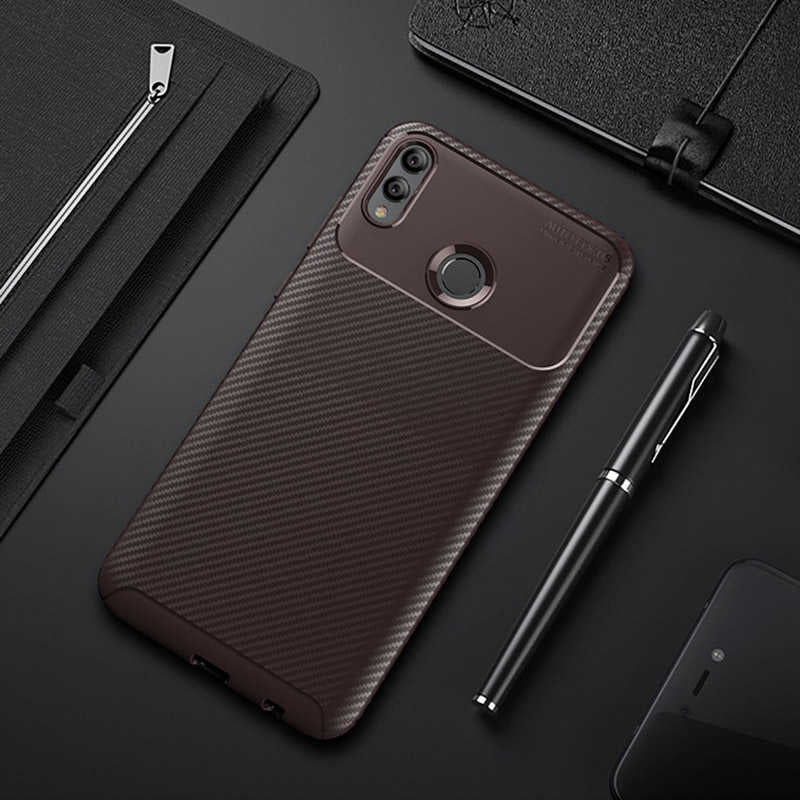 Huawei Honor 8X Kılıf Zore Negro Silikon Kapak Kahverengi