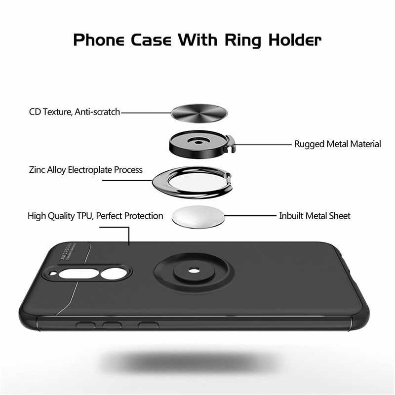 Huawei Mate 10 Lite Kılıf Zore Ravel Silikon Kapak Siyah-Kırmızı