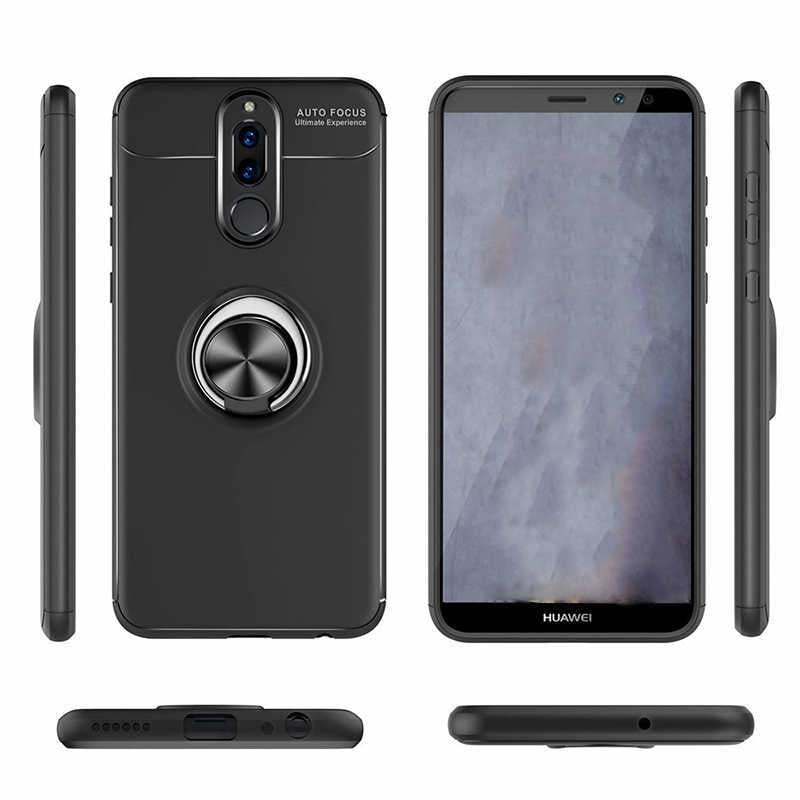 Huawei Mate 10 Lite Kılıf Zore Ravel Silikon Kapak Siyah-Kırmızı