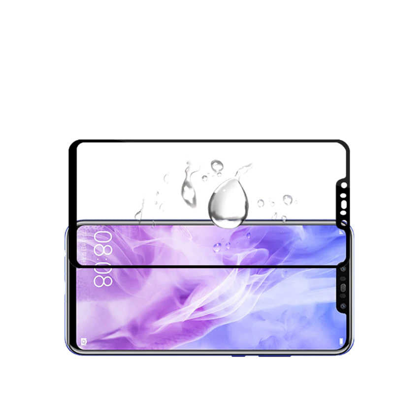 Huawei Mate 20 Lite Zore Ekranı Tam Kaplayan Düz Cam Ekran Koruyucu Siyah
