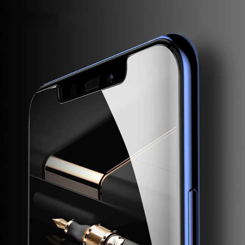 Huawei Mate 20 Lite Zore Kenarları Kırılmaya Dayanıklı Cam Ekran Koruyucu Siyah