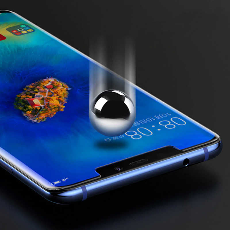 Huawei Mate 20 Lite Zore Kenarları Kırılmaya Dayanıklı Cam Ekran Koruyucu Siyah