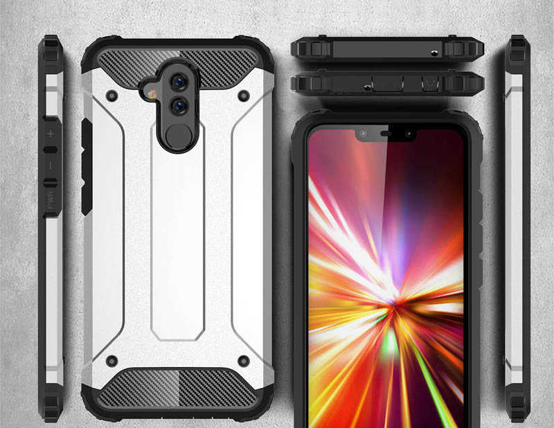 Huawei Mate 20 Lite Kılıf Zore Crash Silikon Kapak Kırmızı