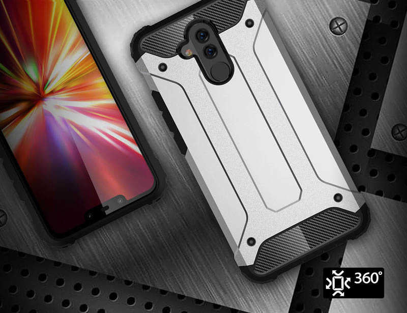 Huawei Mate 20 Lite Kılıf Zore Crash Silikon Kapak Kırmızı