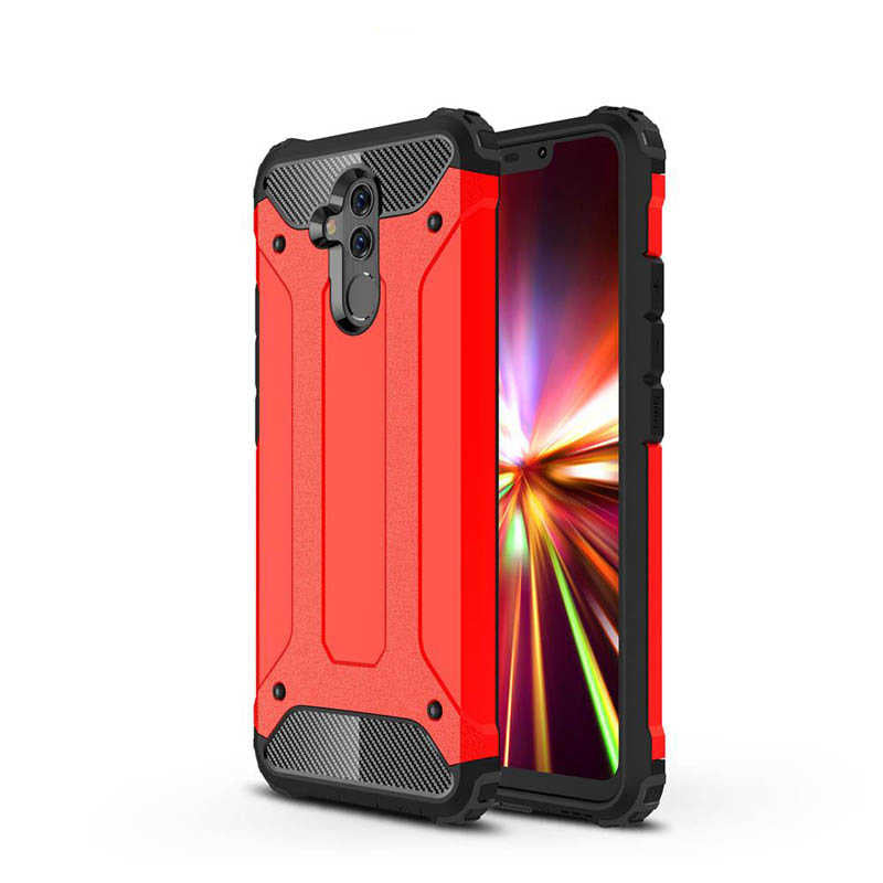 Huawei Mate 20 Lite Kılıf Zore Crash Silikon Kapak Kırmızı