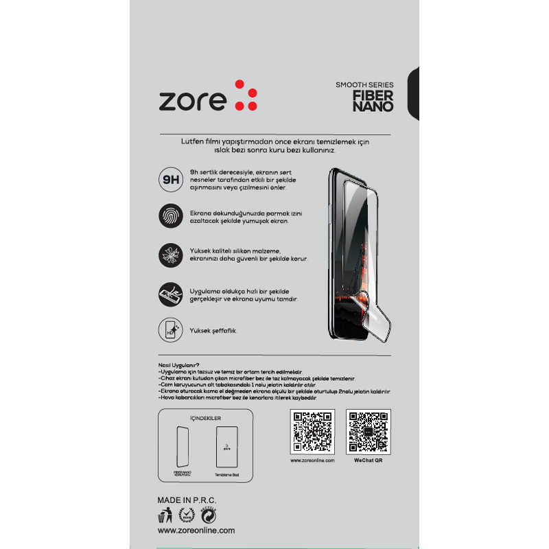 Huawei P Smart Zore Fiber Nano Ekran Koruyucu Beyaz