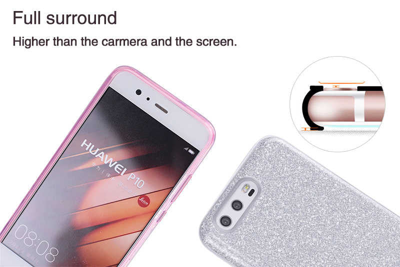 Huawei P10 Plus Kılıf Zore Shining Silikon Gümüş