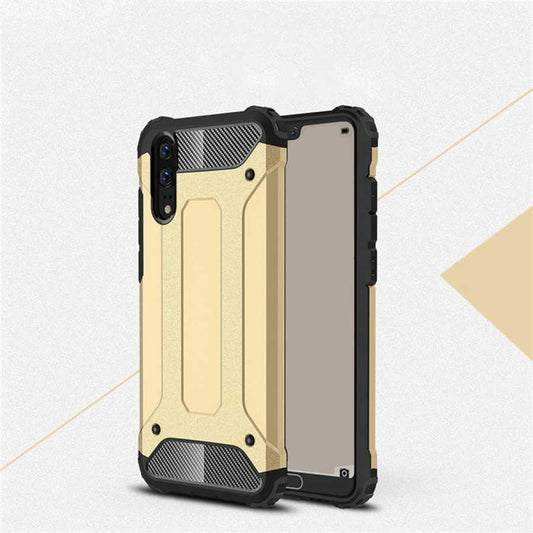 Huawei P20 Kılıf Zore Crash Silikon Kapak Gold