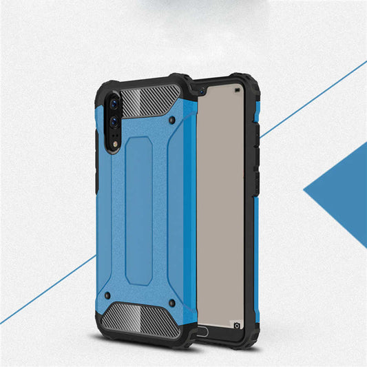 Huawei P20 Kılıf Zore Crash Silikon Kapak Mavi