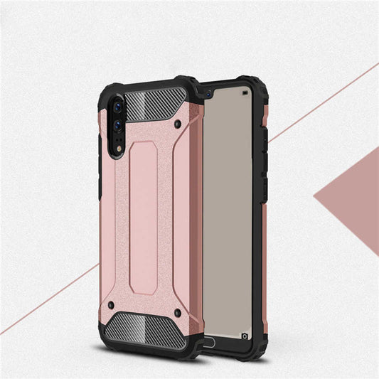 Huawei P20 Kılıf Zore Crash Silikon Kapak Rose Gold