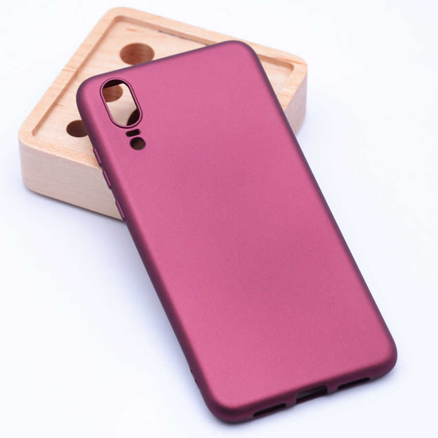 Huawei P20 Kılıf Zore Premier Silikon Kapak Mürdüm