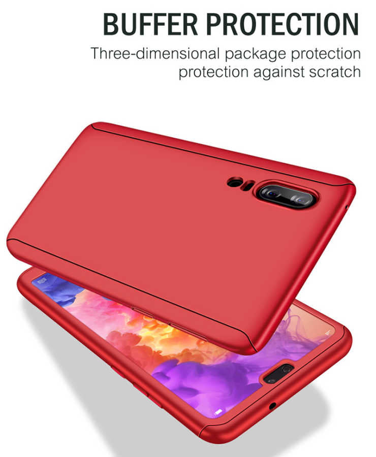 Huawei P20 Lite Kılıf Zore 360 3 Parçalı Rubber Kapak Lacivert