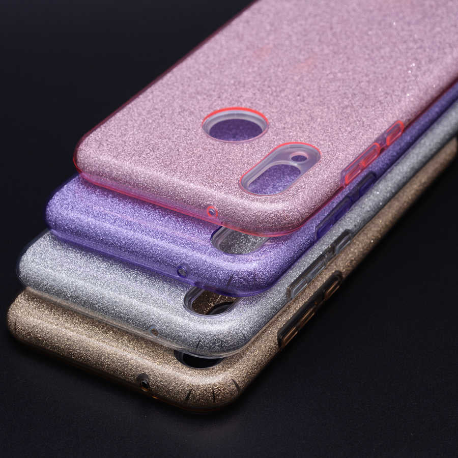 Huawei P20 Lite Kılıf Zore Shining Silikon Rose Gold