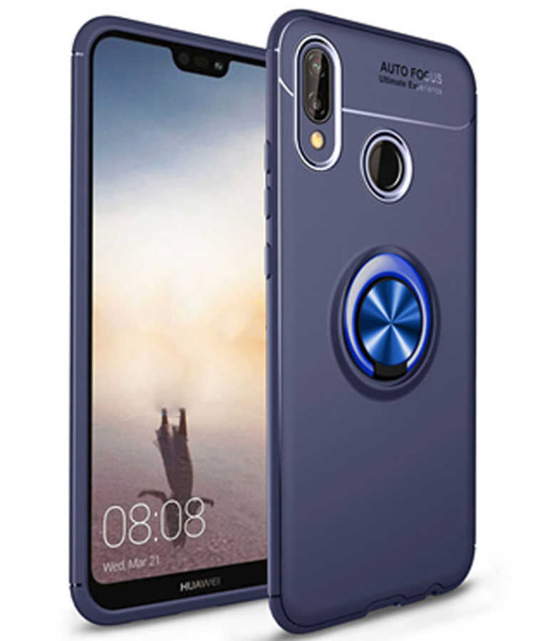 Huawei P20 Lite Kılıf Zore Ravel Silikon Kapak Siyah-Rose Gold
