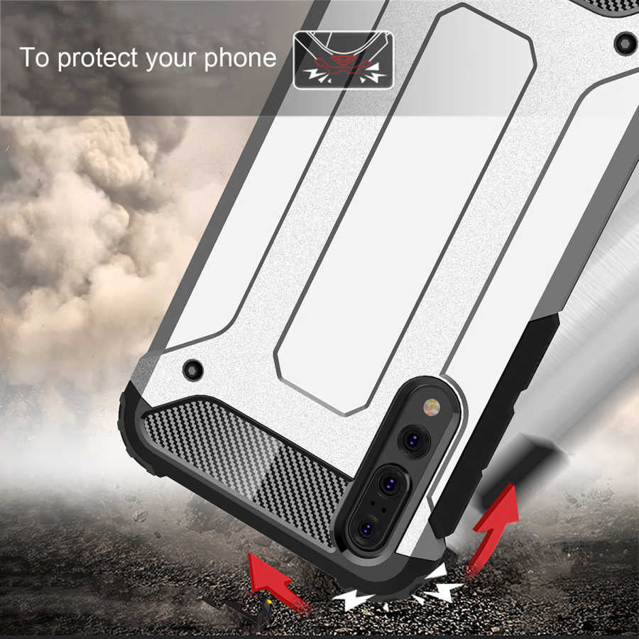 Huawei P20 Pro Kılıf Zore Crash Silikon Kapak Mavi
