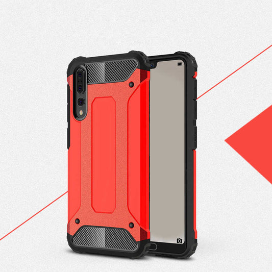 Huawei P20 Pro Kılıf Zore Crash Silikon Kapak Kırmızı