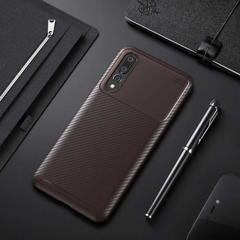Huawei P20 Pro Kılıf Zore Negro Silikon Kapak Kahverengi