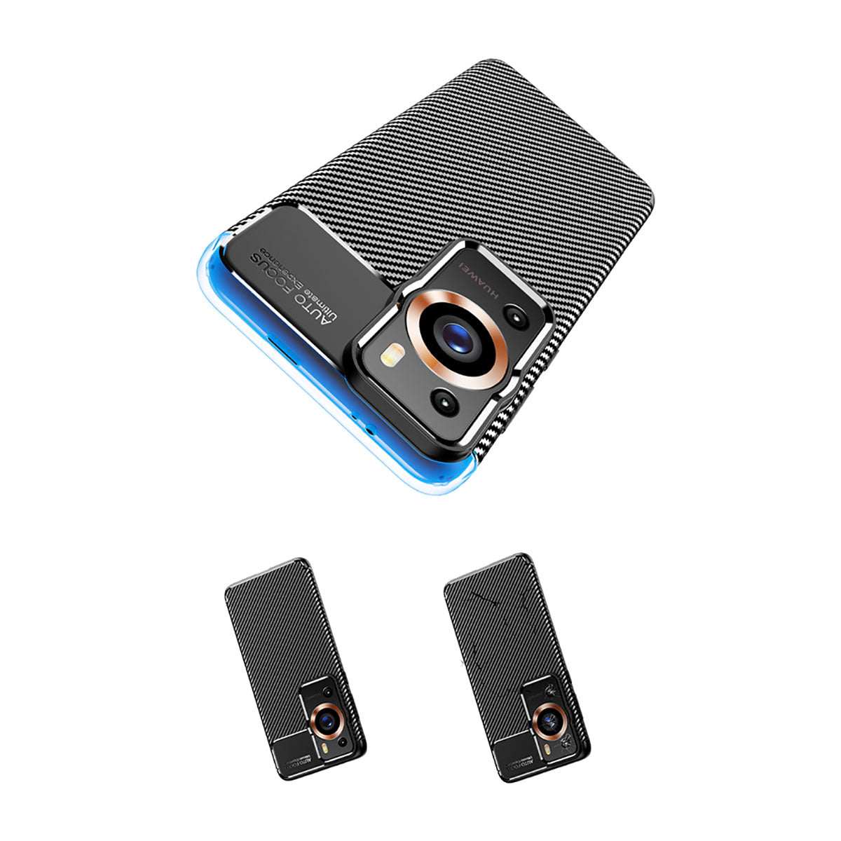 Huawei P60 Pro Kılıf Zore Negro Silikon Kapak Siyah