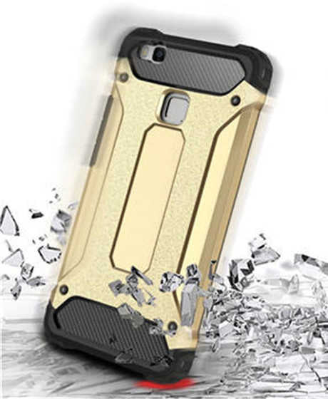 Huawei P9 Lite Mini Kılıf Zore Crash Silikon Kapak Gold