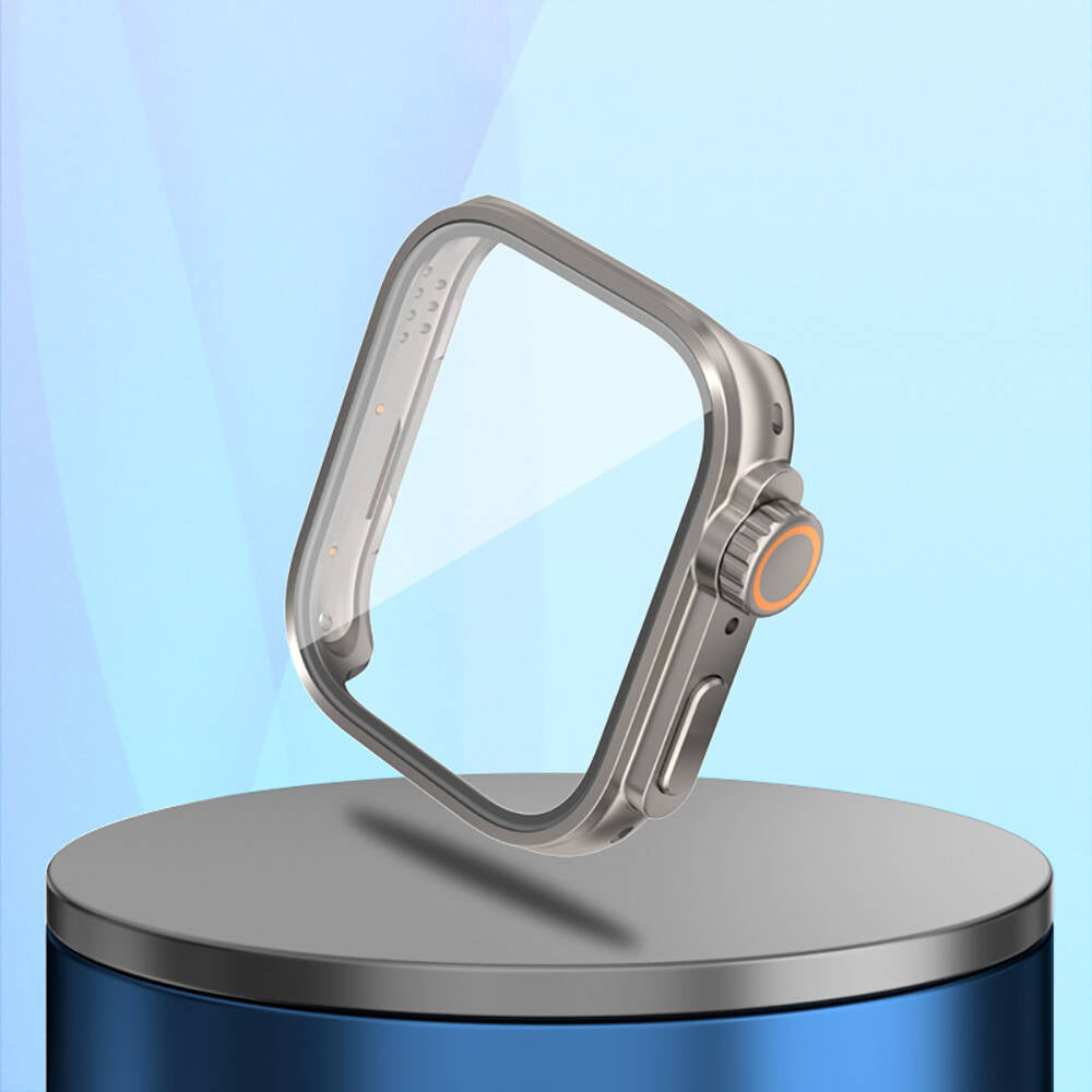 Huawei Watch Fit 3 to Apple Watch Ultra 49mm Kasa Dönüştürücü ve Ekran Koruyucu Zore Watch Gard 33 Gold