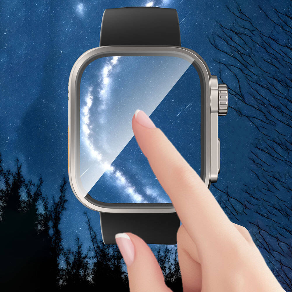 Huawei Watch Fit 3 to Apple Watch Ultra 49mm Kasa Dönüştürücü ve Ekran Koruyucu Zore Watch Gard 33 Siyah