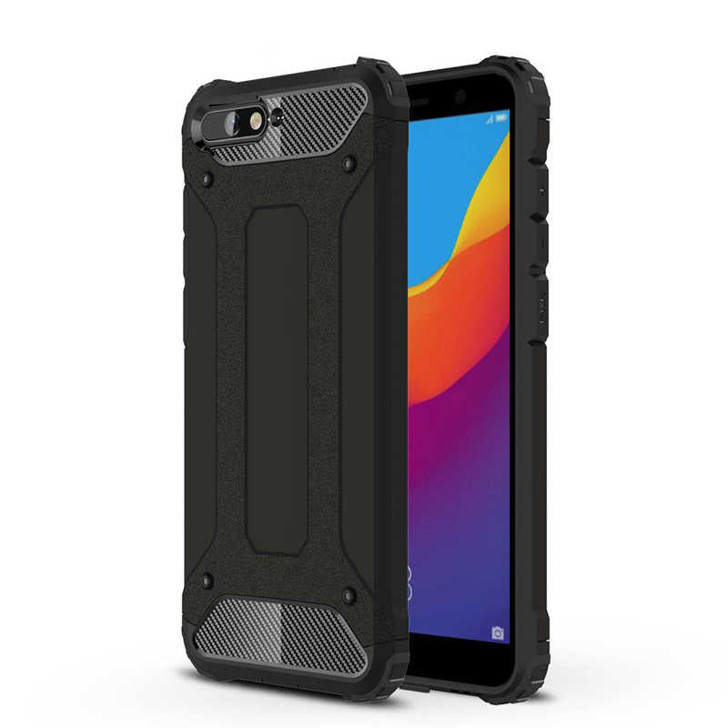 Huawei Y6 2018 Kılıf Zore Crash Silikon Kapak Mavi