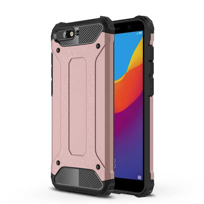 Huawei Y6 2018 Kılıf Zore Crash Silikon Kapak Rose Gold