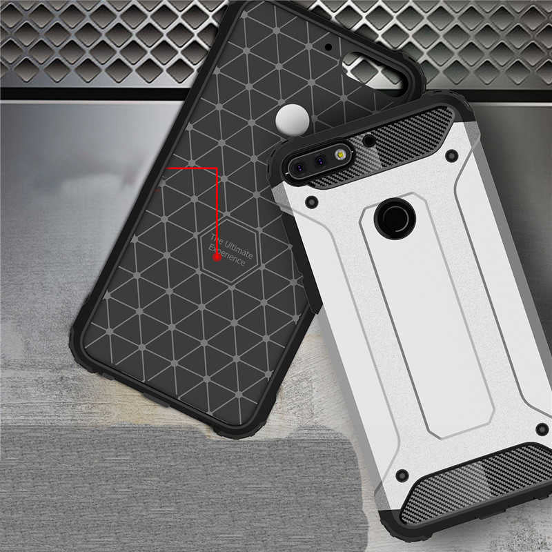 Huawei Y7 2018 Kılıf Zore Crash Silikon Kapak Gri