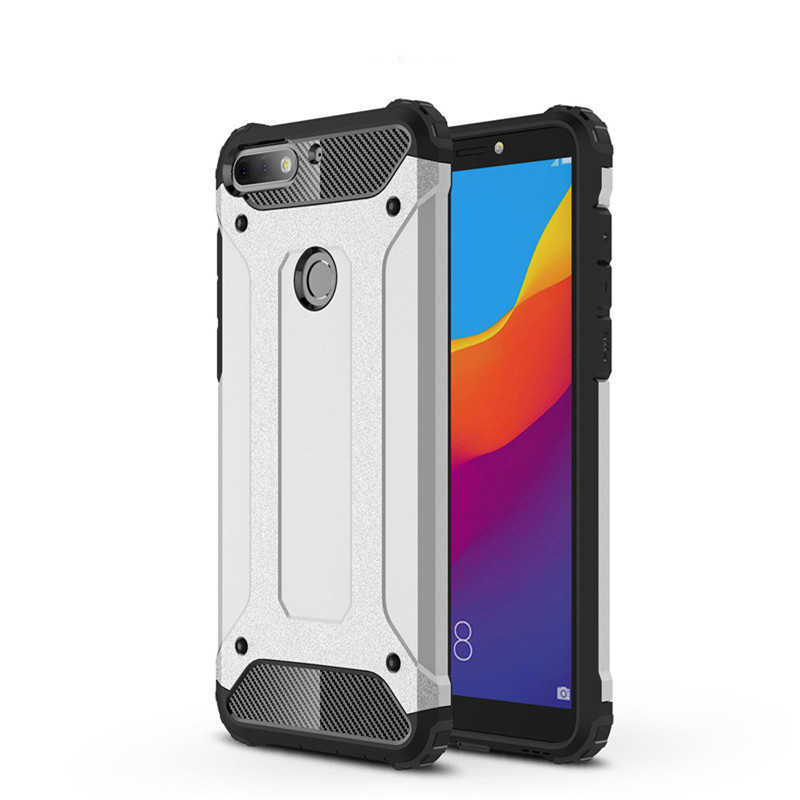 Huawei Y7 2018 Kılıf Zore Crash Silikon Kapak Gri