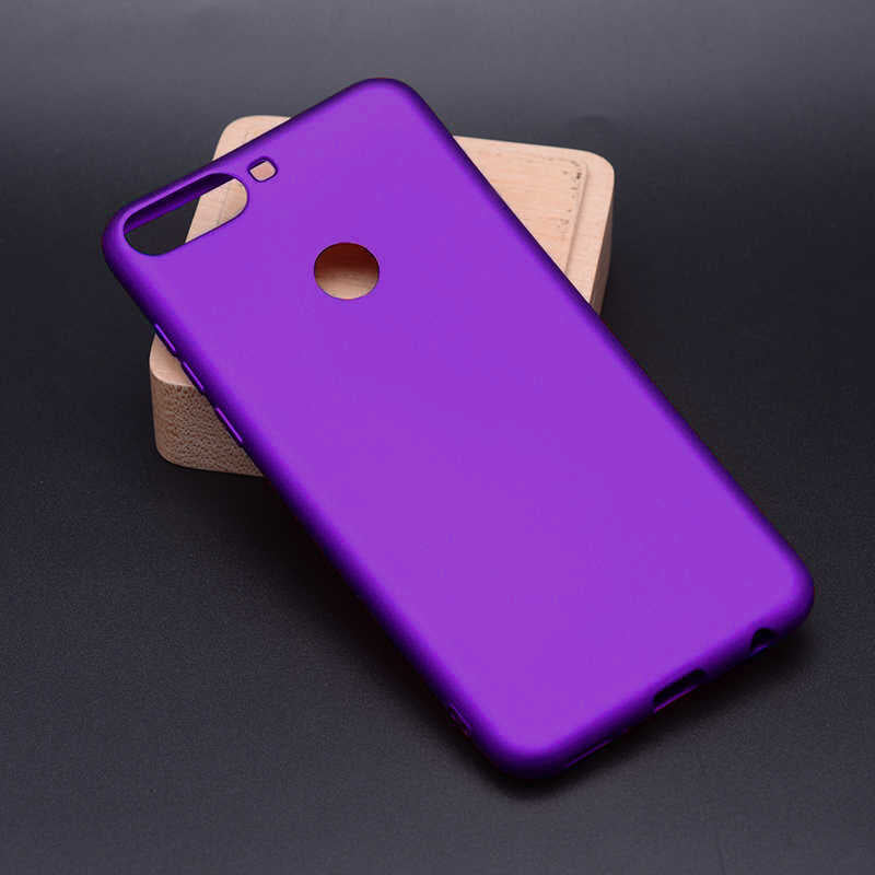 Huawei Y7 2018 Kılıf Zore Premier Silikon Kapak Mürdüm