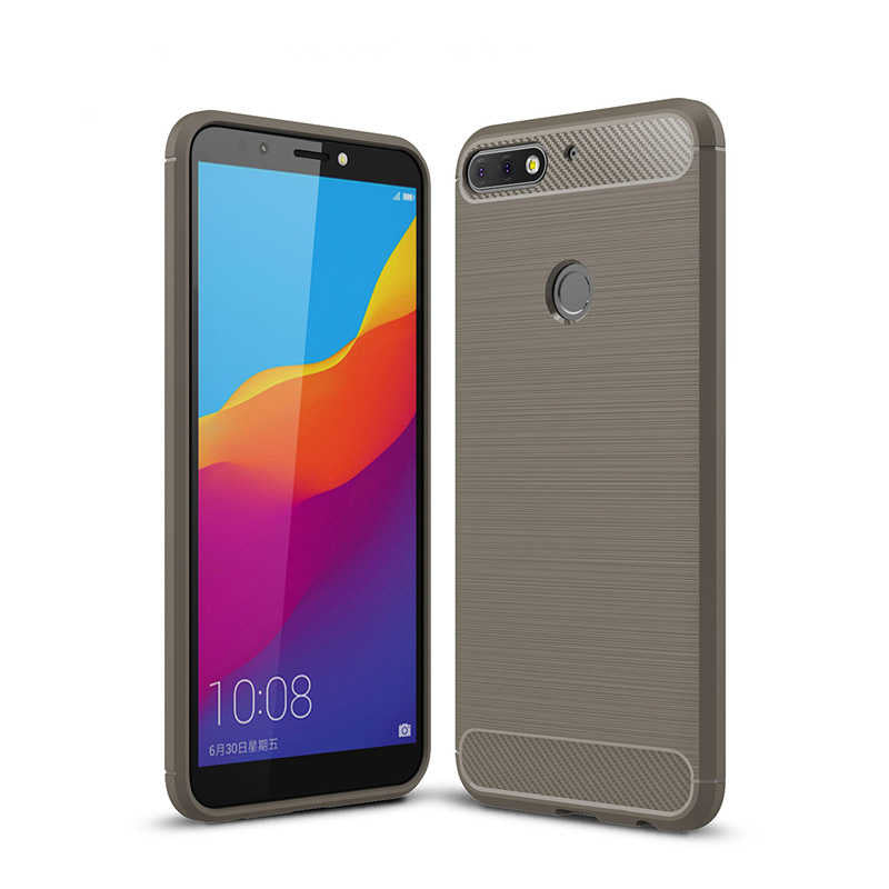 Huawei Y7 2018 Kılıf Zore Room Silikon Kapak Gri